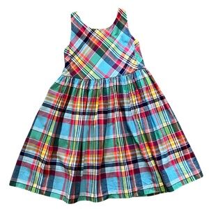 Polo by Ralph Lauren Girls' Bright Multi Plaid Sleeveless Dress